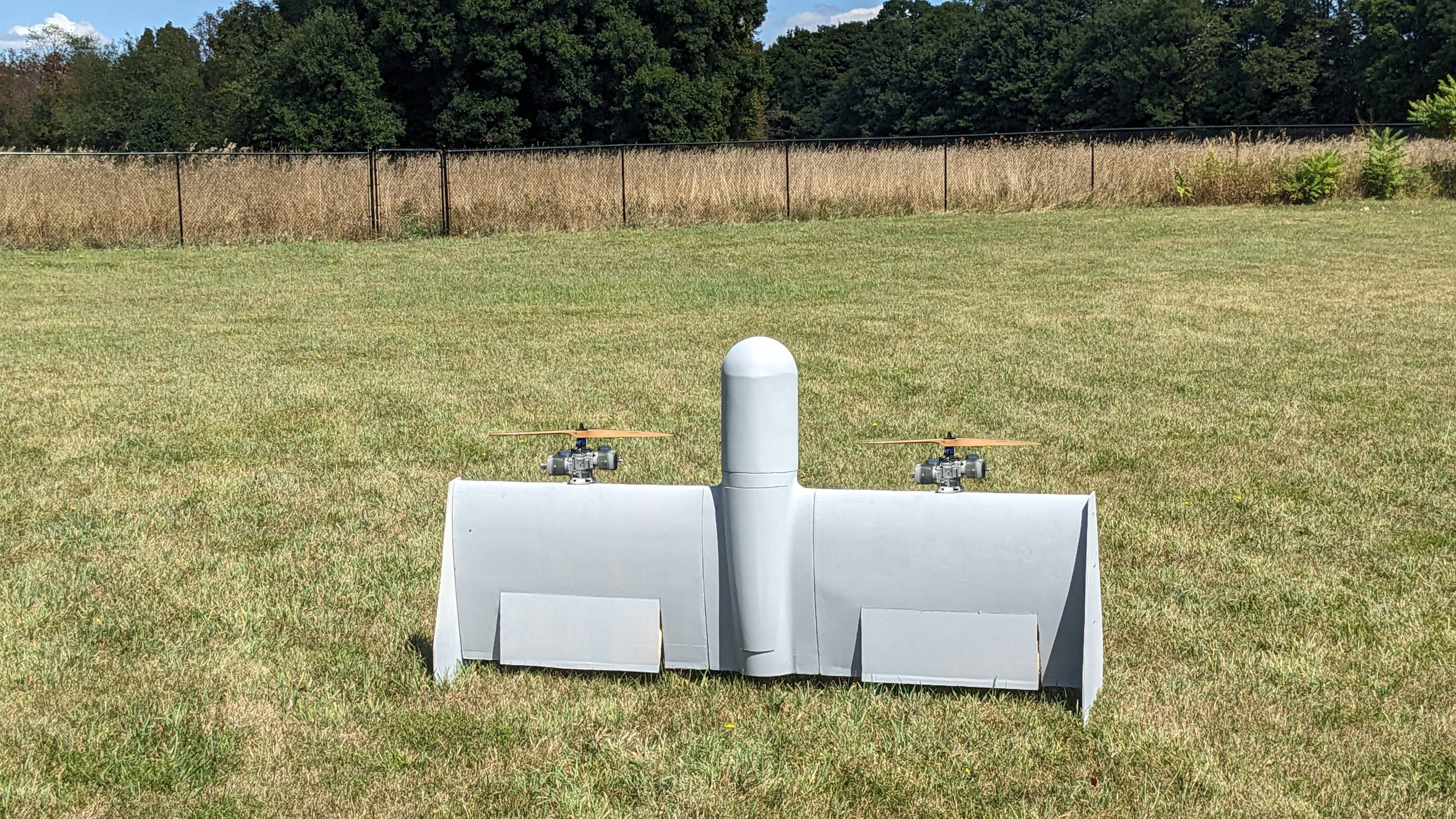 Pelican airframe at a rural flight-test site