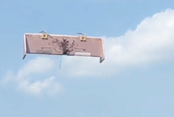 Flying-wing VTOL prototype in flight